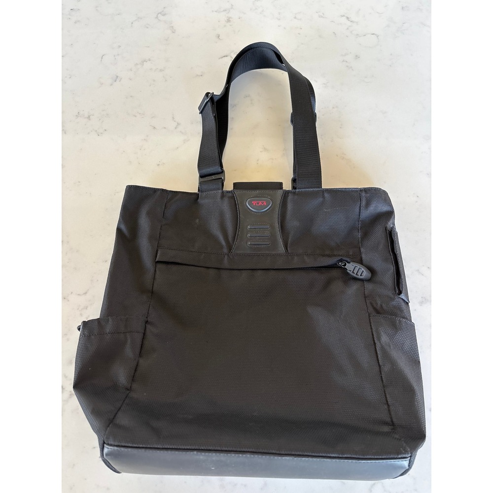 Tumi Black Ballistic Nylon Tote Bag Shoulder Briefcase Travel Work Bag
